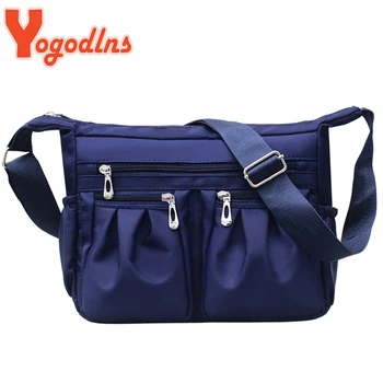 Нейлоновая сумка Yogodlns, женская водонепроницаемая сумка через плечо, сумка с несколькими карманами, сумка-мессенджер большой емкости, дорожные оксфордские сумки