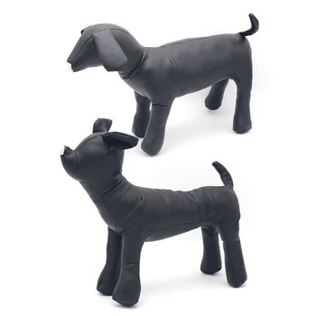 2 шт. Кожаные манекены для собак в стоячем положении, игрушки для собак, демонстрационный манекен для магазина домашних животных, черный, M & S