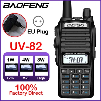 Baofeng Real 8W Портативная Рация Walkie Talkie UV-82 Dual PTT Двухстороннее Радио УКВ Любительский Радиоприемник UV82 Лучше, чем UV5R